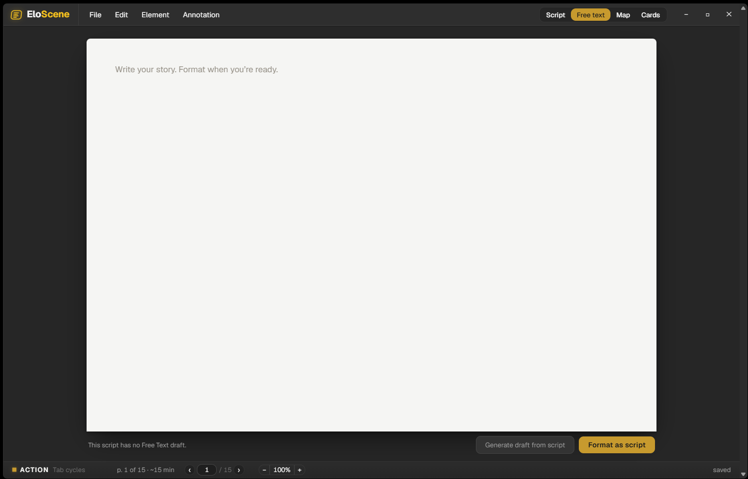 EloScene — Free Text mode